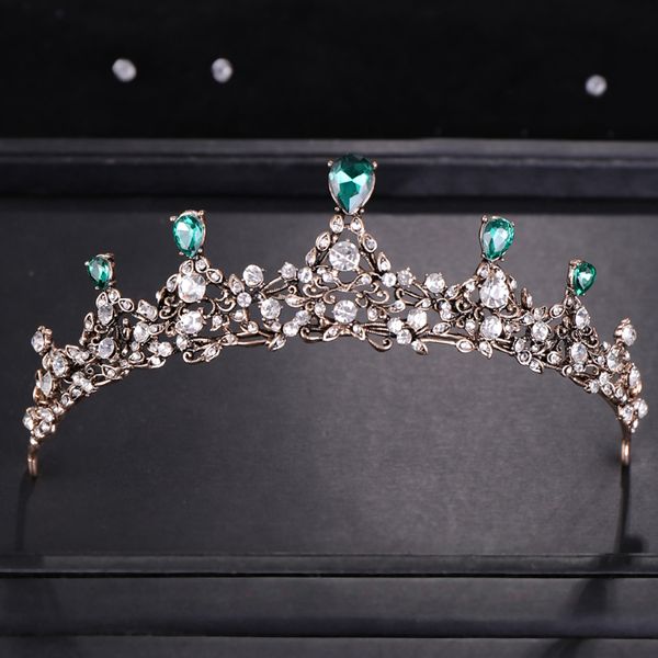 new baroque black queen tiaras and crowns green crystal bridal hair jewelry women wedding diadems hair ornaments party pageants, Golden;white
new baroque black queen tiaras and crowns green crystal bridal hair jewelry women wedding diadems hair ornaments party pageants, Golden;white