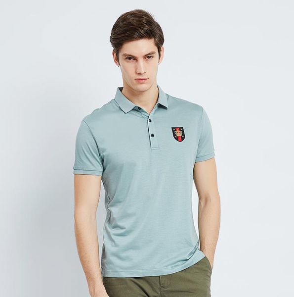 mens solid color lapel fashion trend mercerized cotton pullover shirt mens 2019 summer short-sleeved t-shirt, White;black
mens solid color lapel fashion trend mercerized cotton pullover shirt mens 2019 summer short-sleeved t-shirt, White;black