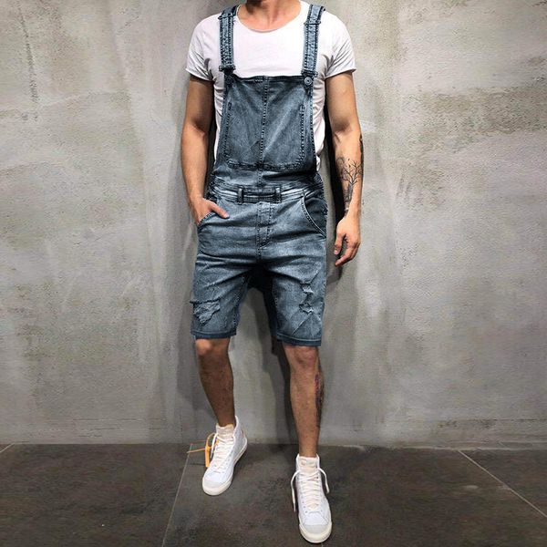heflashorsummer men's denim short overalls jeans ripped street style casual soild workout button jumpsuit holed trousers jeans, Blue
heflashorsummer men's denim short overalls jeans ripped street style casual soild workout button jumpsuit holed trousers jeans, Blue