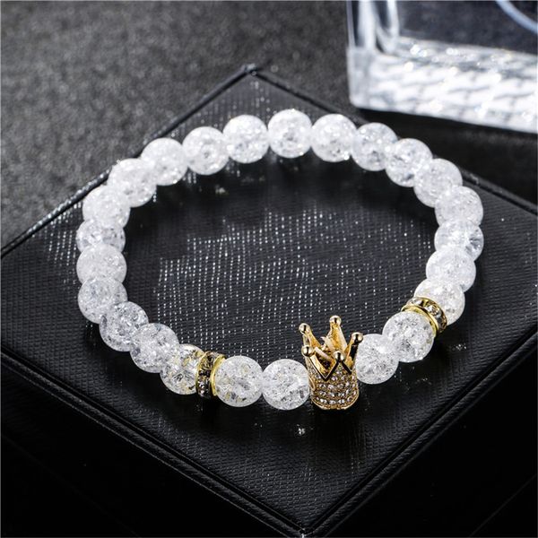 micro pave white cz gold color king crown charm bracelet men dull polish white popcorn stone bead bracelet jewelry for women, Golden;silver
micro pave white cz gold color king crown charm bracelet men dull polish white popcorn stone bead bracelet jewelry for women, Golden;silver
