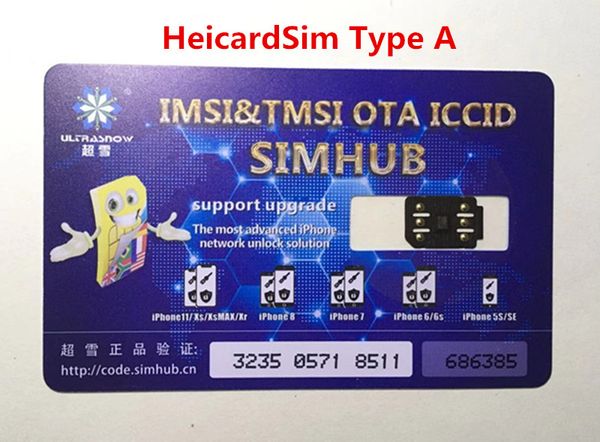 

new original chinasnow hicardsim7 v1.36 type a for ip6-xs with iccid & mcc & tmsi mode unlock card for all carriers turbo sim gevey