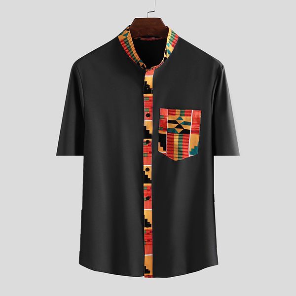 2020 summer men ethnic printed shirt vintage loose button streetwear african blouse men floral short sleeve stand collar shirts, White;black
2020 summer men ethnic printed shirt vintage loose button streetwear african blouse men floral short sleeve stand collar shirts, White;black
