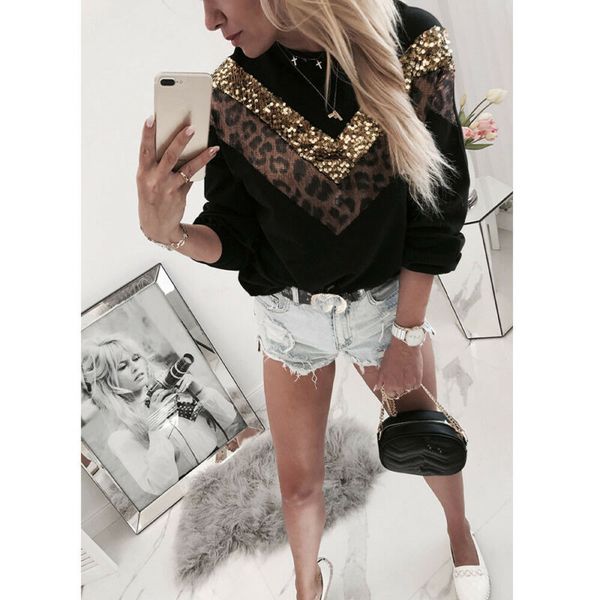 women's blouses & shirts womens leopard casual ladies long sleeve loose pullover blouse, White
women's blouses & shirts womens leopard casual ladies long sleeve loose pullover blouse, White