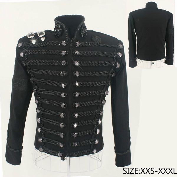 rare mj michael jackson england style retro black militray jacket handmade punk men outerwear tailor made high quality, Black;brown
rare mj michael jackson england style retro black militray jacket handmade punk men outerwear tailor made high quality, Black;brown
