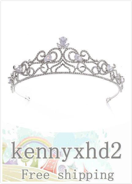h1097 korean bridal water drill crown beautiful zircon princess crown wedding party hair ornament, White;golden 
h1097 korean bridal water drill crown beautiful zircon princess crown wedding party hair ornament, White;golden