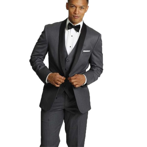 2019 custom grey suit with black shawl lapel mens wedding tuxedos blazer+pants+vest groom suit tuxedos groomsmen man suit, Black;gray
2019 custom grey suit with black shawl lapel mens wedding tuxedos blazer+pants+vest groom suit tuxedos groomsmen man suit, Black;gray
