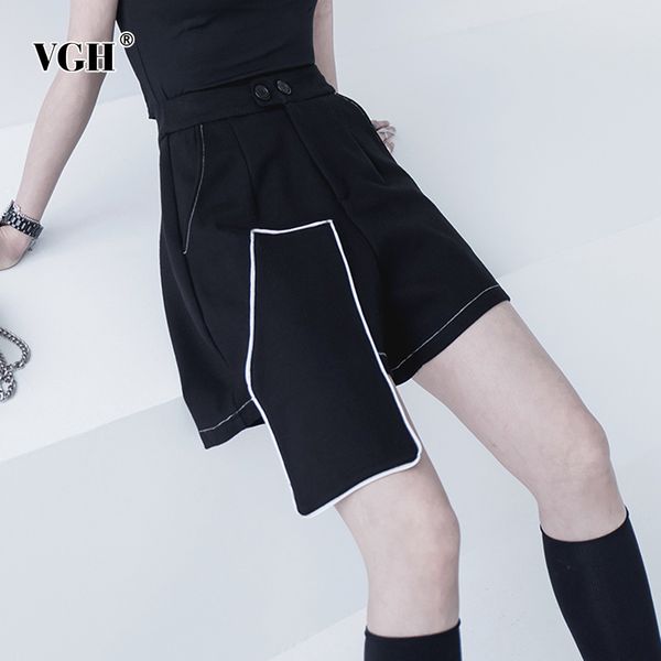 twotwinstyle casual asymmetrical women shorts high waist patchwork hit color irregular short pant for female fashion clothes new, White;black 
twotwinstyle casual asymmetrical women shorts high waist patchwork hit color irregular short pant for female fashion clothes new, White;black