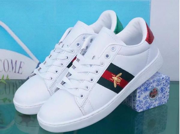 Mens designer luxury shoes Casual Shoes white mens women sneakers advanced material Bee flower snake heart love Genuine Leather