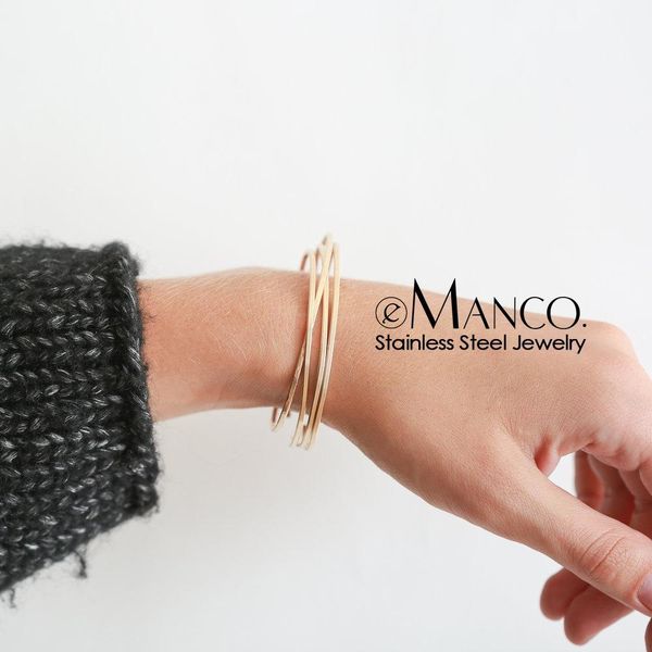 emanco multilayers stainless steel bangles for women trendy cuff ring bangle bracelet designer brand luxury women jewelry y200323, Golden;silver
emanco multilayers stainless steel bangles for women trendy cuff ring bangle bracelet designer brand luxury women jewelry y200323, Golden;silver