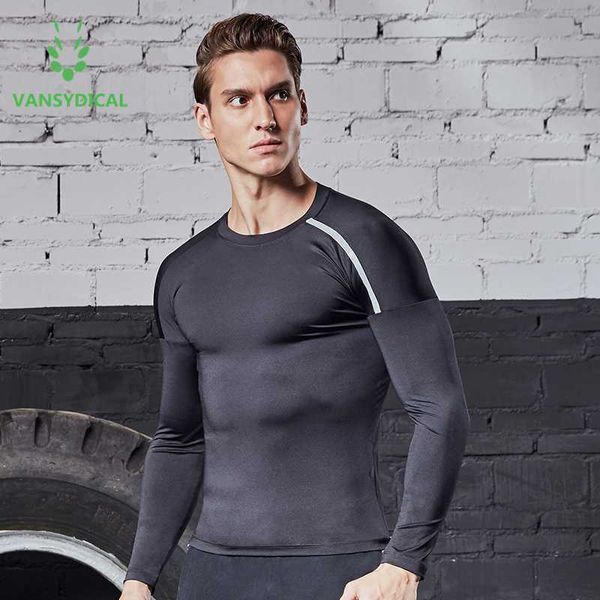 vansydical mens gym compression shirts reflective strip skinny long sleeve quick dry running fitness training sports, Black;blue
vansydical mens gym compression shirts reflective strip skinny long sleeve quick dry running fitness training sports, Black;blue