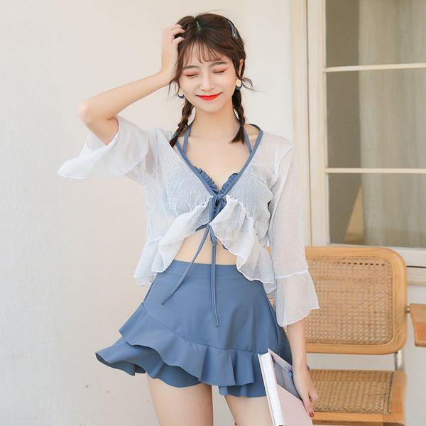 srhka swimsuit female fairy fan swimsuit body body skirt student ins small chest gathered to show thin belly conservative spring sp, White;black
srhka swimsuit female fairy fan swimsuit body body skirt student ins small chest gathered to show thin belly conservative spring sp, White;black