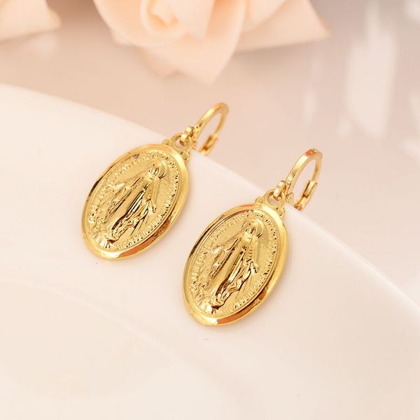mother virgin mary necklace earrings set yellow solid fine gold gf catholic religious country set gift for women, Silver
mother virgin mary necklace earrings set yellow solid fine gold gf catholic religious country set gift for women, Silver