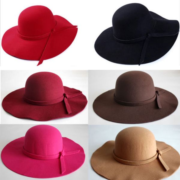 vintage womenfloppy cloche cap wide brim wool felt bowler fedora hat sun hats, Blue;gray
vintage womenfloppy cloche cap wide brim wool felt bowler fedora hat sun hats, Blue;gray