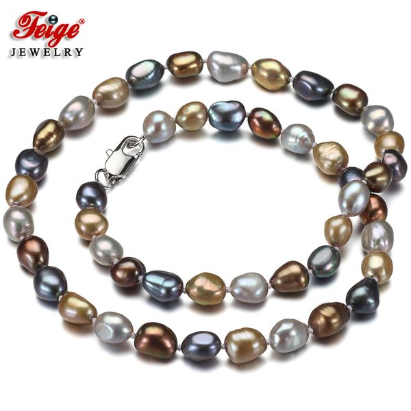vintage multicolor pearl collar necklace for women anniversary jewelry gifts 7-8mm baroque freshwater pearls dropshipping feige, Silver
vintage multicolor pearl collar necklace for women anniversary jewelry gifts 7-8mm baroque freshwater pearls dropshipping feige, Silver