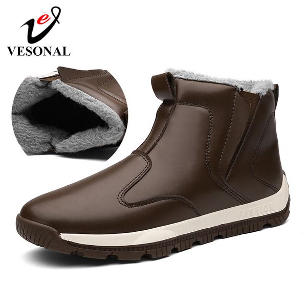 vesonal winter snow boots for man casual shoes warm short plush sneakers men footwear waterproof pu leather walking shoes, Black
vesonal winter snow boots for man casual shoes warm short plush sneakers men footwear waterproof pu leather walking shoes, Black