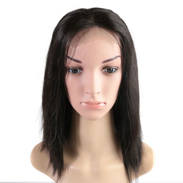 lace front wig with baby hair 180%/250% density peruvian straight non remy hair 4x4 lace closure wig ing, Black 
lace front wig with baby hair 180%/250% density peruvian straight non remy hair 4x4 lace closure wig ing, Black