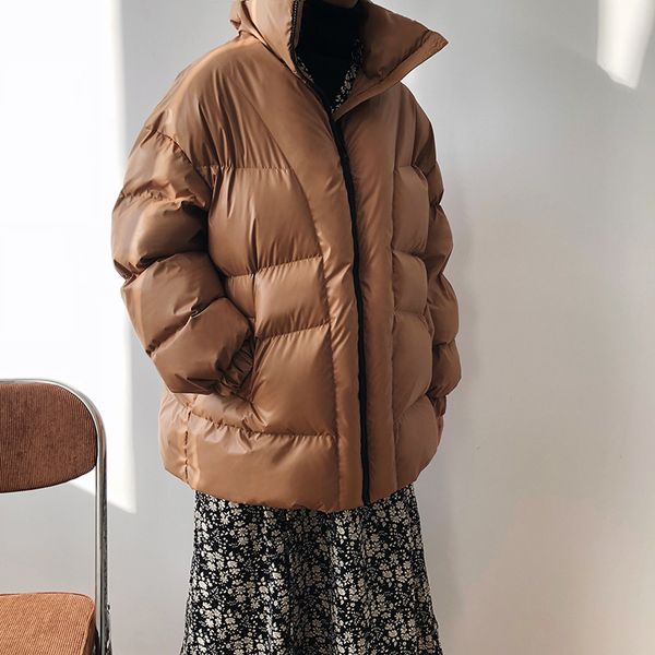 long sleeve stand neck padded jacket woman thickening winter loose coat zipper warm parka jacket, Black
long sleeve stand neck padded jacket woman thickening winter loose coat zipper warm parka jacket, Black