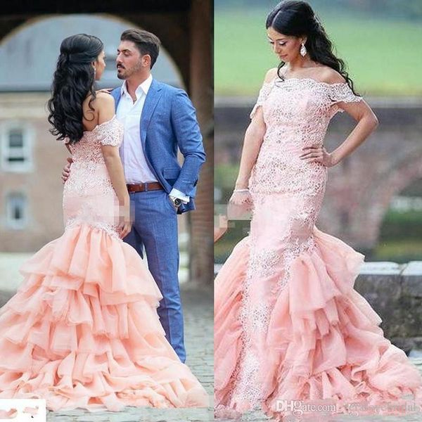 blush pink mermaid formal evening dresses 2020 lace applique tiered skirt organza prom dresses mother party gowns, Black
blush pink mermaid formal evening dresses 2020 lace applique tiered skirt organza prom dresses mother party gowns, Black