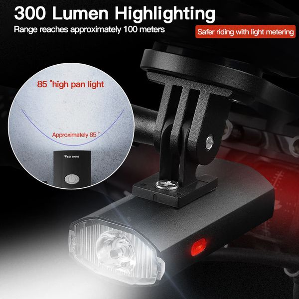 2 In1 Bicycle Code Table Stand 300 Lumens Front Light 85°° Floodlight Mountain Bike Aluminum Alloy Extension Bracket Sale