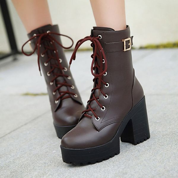 sarairis 2020 plus size 43 fashion square high heels shoelaces shoes woman boots female shoes platform ankle boots women, Black
sarairis 2020 plus size 43 fashion square high heels shoelaces shoes woman boots female shoes platform ankle boots women, Black