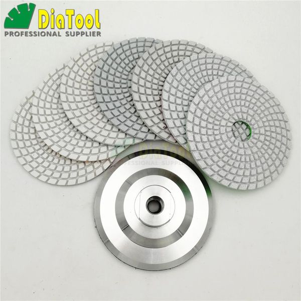 diatool 7pcs 4"/100mm diamond wet flexible white resin bond polishing pads with backer rubber or aluminum based 4in sanding disc
diatool 7pcs 4"/100mm diamond wet flexible white resin bond polishing pads with backer rubber or aluminum based 4in sanding disc