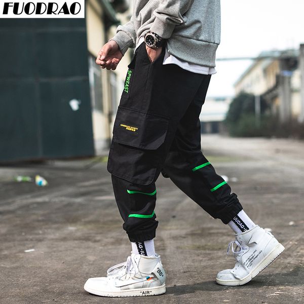 fuodrao cargo pants men 100% cotton joggers pants men hip hop pockets harem harajuku korean streetwear casual k259, Black
fuodrao cargo pants men 100% cotton joggers pants men hip hop pockets harem harajuku korean streetwear casual k259, Black