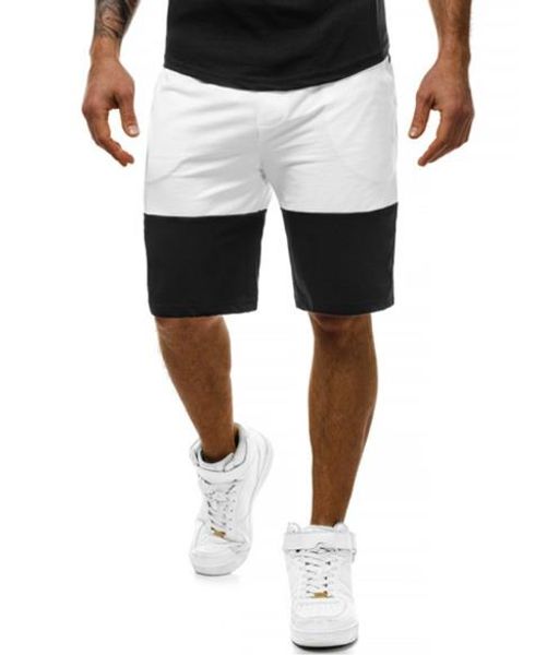 mens designer shorts contrast color sports short pants mens hiphop casual fitness jogging shorts, White;black 
mens designer shorts contrast color sports short pants mens hiphop casual fitness jogging shorts, White;black