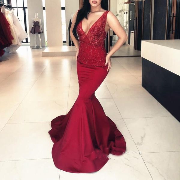 Elegant Burgundy V-Neck Prom Dresses Mermaid 2019 Long Evening Gowns With Appliques Lace Beads Crystal Formal Dresses For African
Elegant Burgundy V-Neck Prom Dresses Mermaid 2019 Long Evening Gowns With Appliques Lace Beads Crystal Formal Dresses For African