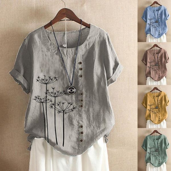 plus size women shirt 5xl women summer short sleeve cotton linen o-neck button print blouse tunic shirt, White
plus size women shirt 5xl women summer short sleeve cotton linen o-neck button print blouse tunic shirt, White