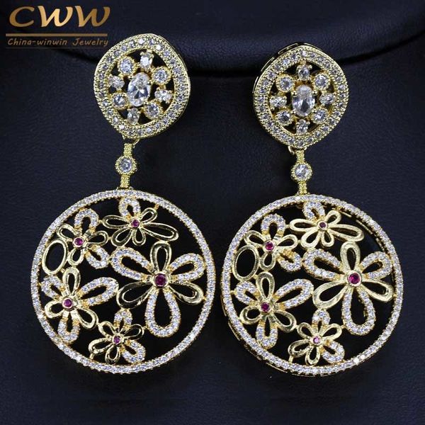 cwwzircons indian big round drop design cubic zirconia inlay large long gold color earring for women party custom jewelry cz237, Silver
cwwzircons indian big round drop design cubic zirconia inlay large long gold color earring for women party custom jewelry cz237, Silver
