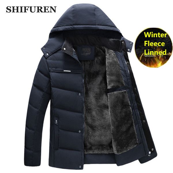 shifuren 2019 winter men jacket coats thicken warm fleece parka hooded outwear cotton-padded jacket male casual overcoat, Black
shifuren 2019 winter men jacket coats thicken warm fleece parka hooded outwear cotton-padded jacket male casual overcoat, Black