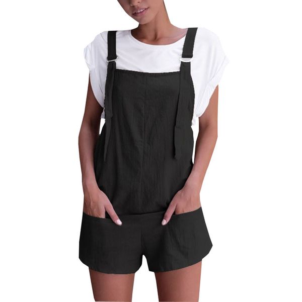 ostrich women elastic waist dungarees linen cotton pockets rompers playsuit shorts pants fashion jumpsuit for women 2019, Black;white
ostrich women elastic waist dungarees linen cotton pockets rompers playsuit shorts pants fashion jumpsuit for women 2019, Black;white