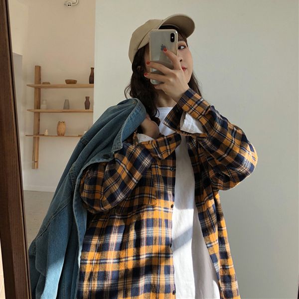 mazefeng 2019 trend spring women casual shirts loose streetwear women shirts female plaid ladies vintage turn-down collar, White
mazefeng 2019 trend spring women casual shirts loose streetwear women shirts female plaid ladies vintage turn-down collar, White