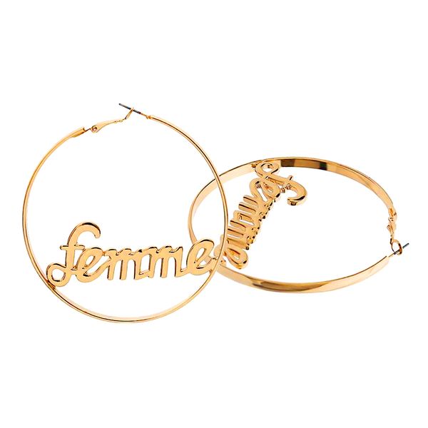 statement big loop dangle earring letter femme baby dangle piercing jewelry, Golden
statement big loop dangle earring letter femme baby dangle piercing jewelry, Golden