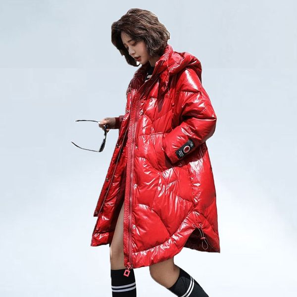 winter down coats jackets warm woman parka female 90% white duck down jacket women clothes long glossy hooded coat parka femme, Black
winter down coats jackets warm woman parka female 90% white duck down jacket women clothes long glossy hooded coat parka femme, Black