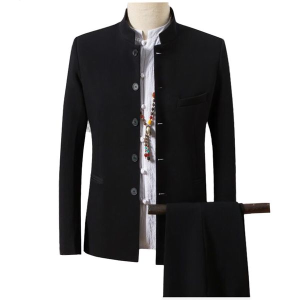 mens gray tunic suit sets mandarin collar single breasted chinese traditional stand collar tunic jacket uniform jacket+pants, White;black
mens gray tunic suit sets mandarin collar single breasted chinese traditional stand collar tunic jacket uniform jacket+pants, White;black