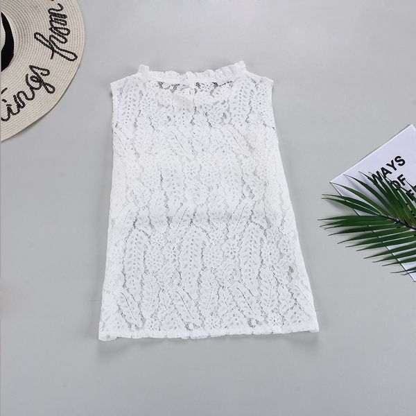 new summer women lace tank see-through o neck simple white ruffles sweet ladies clothes plain color 2020 haut femme
new summer women lace tank see-through o neck simple white ruffles sweet ladies clothes plain color 2020 haut femme