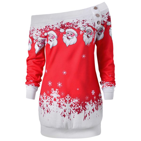 azulina graphic santa claus snowflake skew neck pullover christmas sweatshirt jumper outerwear autumn women button, Black
azulina graphic santa claus snowflake skew neck pullover christmas sweatshirt jumper outerwear autumn women button, Black