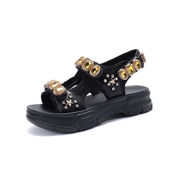 women's sandals summer rhinestone leather sandals female flat bottom fashion trend woman shoes black luxury
women's sandals summer rhinestone leather sandals female flat bottom fashion trend woman shoes black luxury