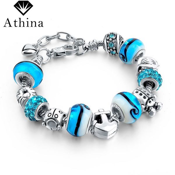 new arrival ocean style blue crystal/glass beads charm bracelets & bangles european beads bracelets for women pulseira sbr160081, Silver
new arrival ocean style blue crystal/glass beads charm bracelets & bangles european beads bracelets for women pulseira sbr160081, Silver