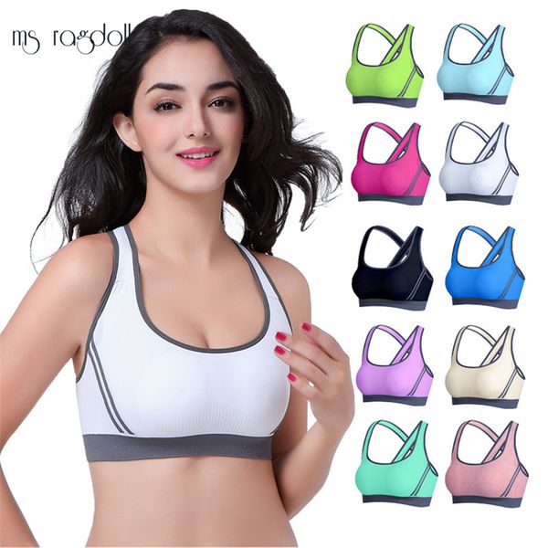 10 color fitness women sports bra patchwork back cross padded push up bra breathable seamless crop stretch athletic gym vest, White;black
10 color fitness women sports bra patchwork back cross padded push up bra breathable seamless crop stretch athletic gym vest, White;black