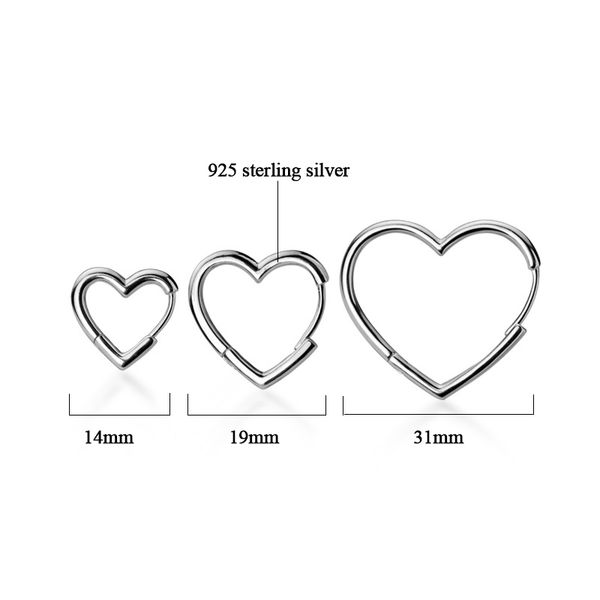 hoop & huggie 100% real 925 sterling silver love earrings for women small big size heart jewelry wholesale, Golden;silver
hoop & huggie 100% real 925 sterling silver love earrings for women small big size heart jewelry wholesale, Golden;silver