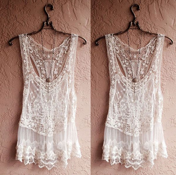 2017 new lace cover ups knit, Blue;gray