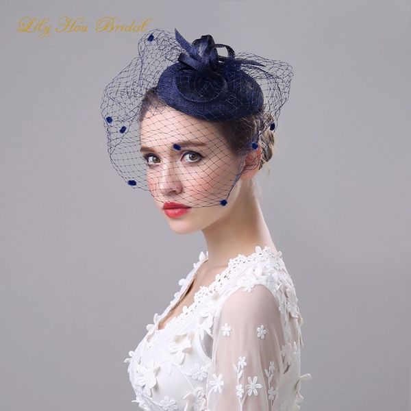 fascinators for women elegant bridal hats with veil navy blue black wedding party hair accessories
fascinators for women elegant bridal hats with veil navy blue black wedding party hair accessories