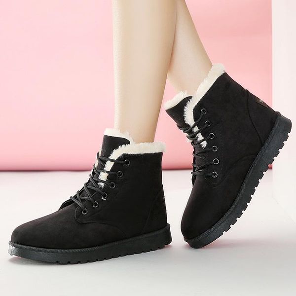 women snow boots 2019 classic suede flats women winter boots warm fur plush warm shoes lace-up ladies shoes, Black
women snow boots 2019 classic suede flats women winter boots warm fur plush warm shoes lace-up ladies shoes, Black
