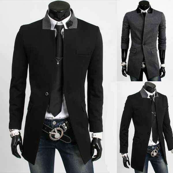 2018 spring and autumn new style men-style mixed colors collar slim fit overcoat business stand collar trench coat fashion, Tan;black
2018 spring and autumn new style men-style mixed colors collar slim fit overcoat business stand collar trench coat fashion, Tan;black