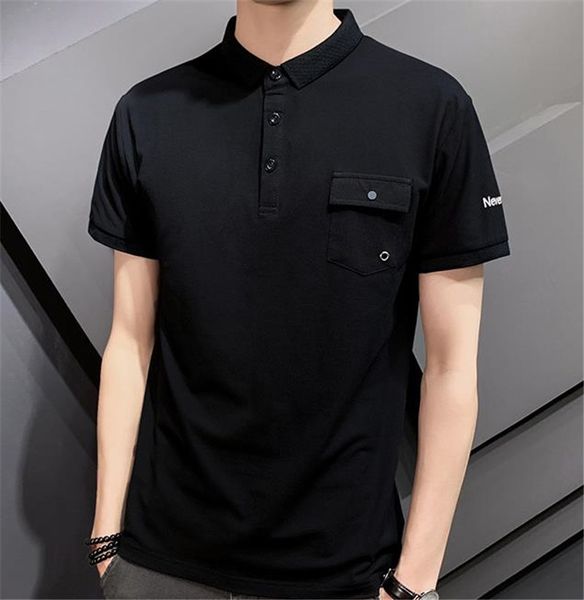 letter print mens designer polos fashion pocket panelled summer short sleeve mens polos casual males clothing, White;black
letter print mens designer polos fashion pocket panelled summer short sleeve mens polos casual males clothing, White;black