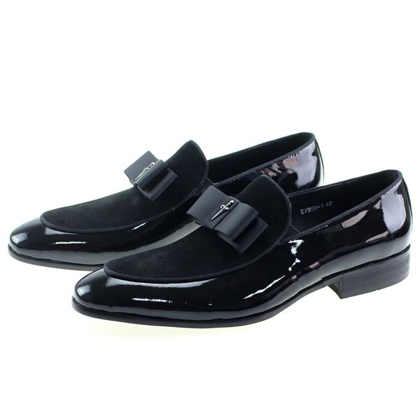 genuine patent leather and nubuck leather patchwork with bow tie men wedding black dress shoes men's banquet loafers
genuine patent leather and nubuck leather patchwork with bow tie men wedding black dress shoes men's banquet loafers