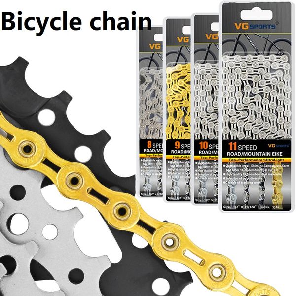 8/9/10/11 Speed Ultralight Bicycle Chain Silver/gold Bike Chain Half Hollow Mountain Road Bike Chains