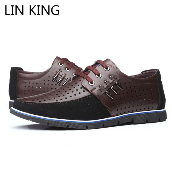 lin king new summer plus size men leather casual shoes lace up flats loafers fashion pierced formal dress wedding shoes for man, Black
lin king new summer plus size men leather casual shoes lace up flats loafers fashion pierced formal dress wedding shoes for man, Black